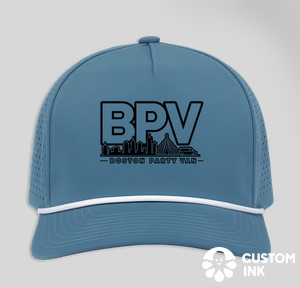 Ocean blue and white Boston Party Van Weekender snapback trucker hat